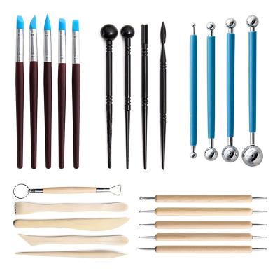 China Sculpting 23 Pcs Clay Sculpting Tools Set Ball Stylus Embossing DIY Arts Crafts Lines Carving Modeling Pottery and Ceramics Tool Kit for sale