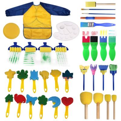 China Paniting 36 PCS Baby Drawing Sponge Brushes Costume Kids DIY Flower Sponge Art Graffiti Brushes Painting Tool Educational Toy for sale