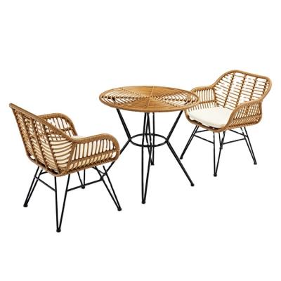 China Modern hot sale outdoor villa yard balcony garden peacock flower chair PE rattan wicker wicker metal dining chair with cushion. for sale