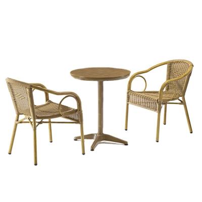 China Durable Stable Leisure Home Furniture Stacking Plastic Rattan Wicker Dining Chair for sale