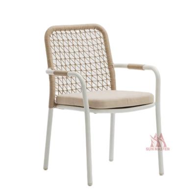 China Customized High Quality Modern Simple Style Rope Wicker Chair Frame Indoor Outdoor Aluminum Hand - Woven Rattan Garden Dining Set for sale