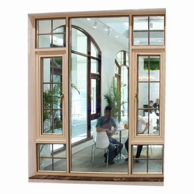 China Double swing quality aluminum windows security grill window burglar curtain white glass windows for sale for sale