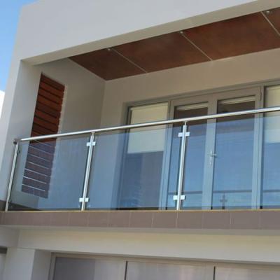 China New modern design stainless steel railing stair balcony modern tempered glass-glass balustrade for sale