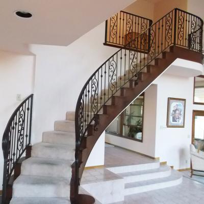 China Traditional Decorative Interior Indoor Wrought Iron Metal Stair Railings for sale