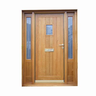 China Solid Wood Front Door Modern Design Front Door Exterior Wooden Door And Glass Door for sale