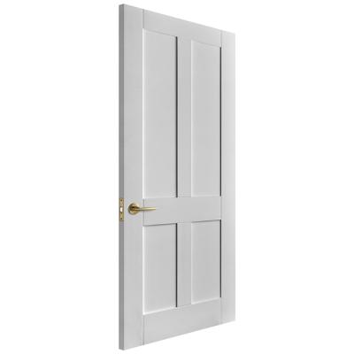 China Modern Single Door Bedroom Interior White Apartment Room Wooden Shaker MDF Doors for sale