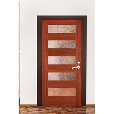 China Solid Wood Mahogany Wood Door Glass Insert Swing Panel Door Wood Interior Door Design for sale