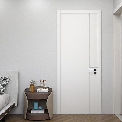 China Waterproof White Modern Solid Wood Interior Door Bedroom Office Slab Interior Flush Door for sale