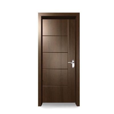 China New Design Modern Walnut Wood Front Entry Single Leaf Flush Door for sale