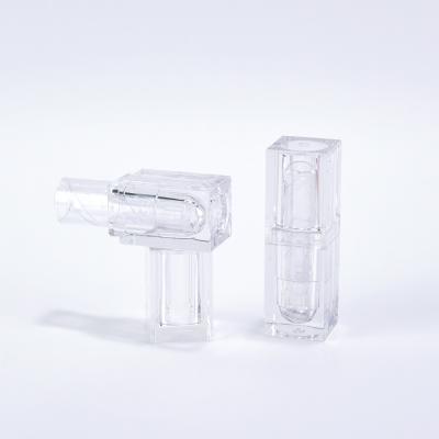 China Lip Gloss Tube Lipstick Tube Square Lipstick Cosmetic Containers With Clear Transparent for sale