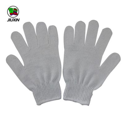 China 7 Gauge Non Slip Seamless Breathable Custom Protection White Cotton Working Gloves for sale