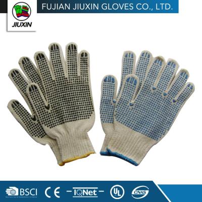 China 7 Gauge JX68D410 Industrial Wholesale With PVC Dotted Cotton Gloves Price for sale