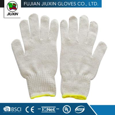 China Jiuxin Industry Manufacturing Natural White Cotton Twine Construction Knitted Gloves for sale