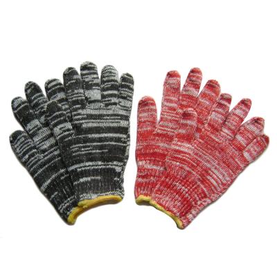 China cotton & polyester factory directly supply two color mixed working cotton knitted gloves for sale