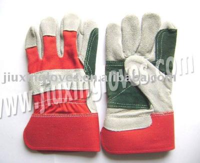 China Anti-Slip Cow Split Leather Gloves With Reinforced Palm for sale