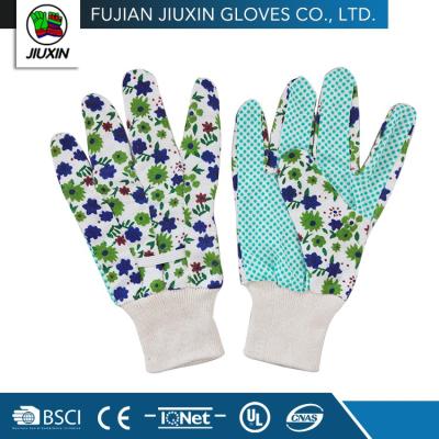 China JX68C313 Safety Work Made In China Hand PVC Dots On Palm Private Label Garden Gloves for sale