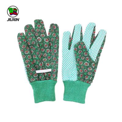 China Safety Work Drill Cotton Widely Used Durable Garden Claws PVC Dots Glove for sale