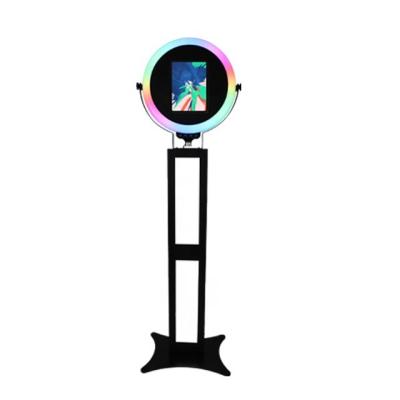 China Hot Selling SDK Camera Ipad Photo Booth Kiosk RGB Magic Ring Light Shell Stand Table Ipad Tablet Photobooth for sale