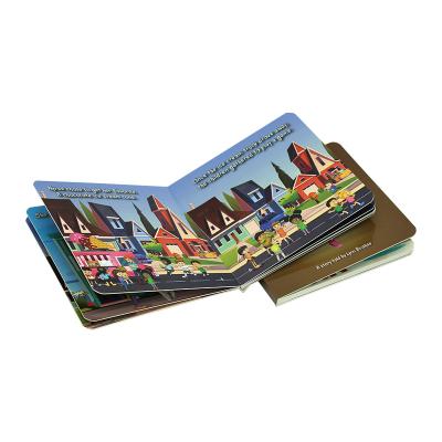 China Promotion Cardboard Book Cheap Paper Printing Custom Around The Corner Children Mounted Book for sale