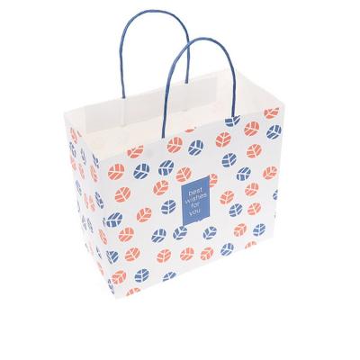 China Recyclable High Quality White Kraft Custom Printed Paper Bags For Gift for sale