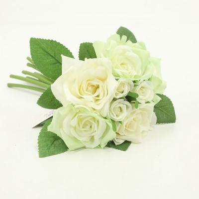 China GF14882 Artificial Realistic Rose Bundle Cheap Party Flower Bouquet *8 For Garden Wedding Decoration for sale