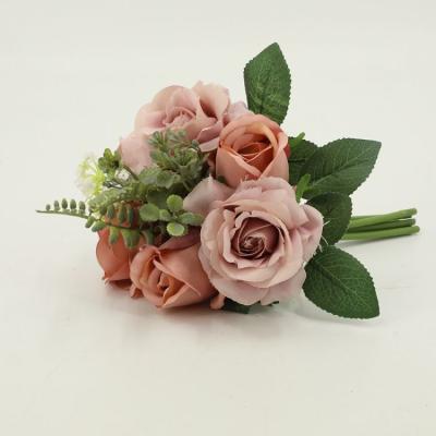 China Professional Fake Touch DY1-3318 Natural Touch Design Of New Artificial Real Rose Bundle *6 For Decorative Flower for sale