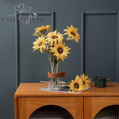 China MW33712 Factory direct sale artificial flower artificial silk modern white sunflower for flower wall backdrop for sale