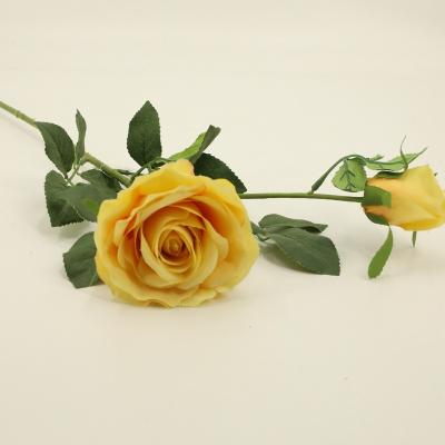 China DY1-1316 Natural Touch Hot Selling Amazon Roses Wedding Single Stem Real Touch Artificial Silk Flowers Spray Roses For Wedding Decoration for sale