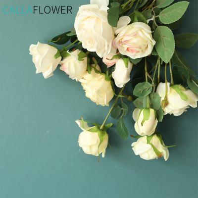 China DY1-3504 High Quality Touch Artificial Flower Natural Multiple Colors Single Stem Rose For Wedding Decoration for sale