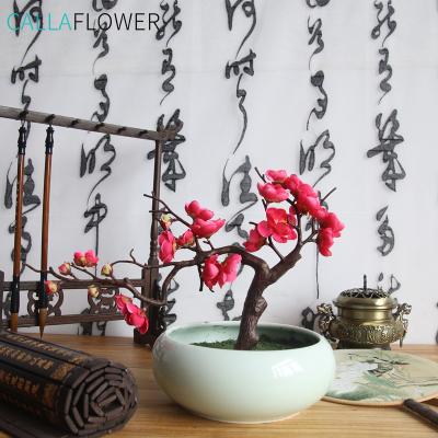 China Hot Selling Silk Fake Flowers Eco-friendly Plum Blossom For Festive Decorations Artificial Flower MW36833 for sale