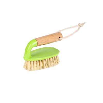 China Sustainable Natural Bamboo Oval Wooden Handle Sweep Cleaning Scrub Brush For Home Kitchen Bathroom Corner Floor Shoe for sale