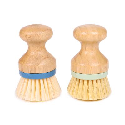 China Wholesale Logo Home Sink Floor Sustainable Eco Friendly Natural Soft Wooden Dish Brush Bamboo Kitchen Brush for sale