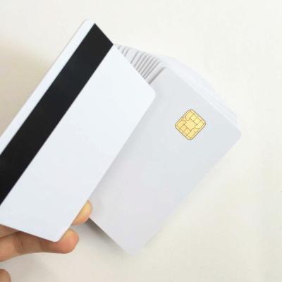 China Customizable J3D081 Dual interface Chip White JAVA Card WITH 3 TRAKS MAGNETIC STRIPE for sale