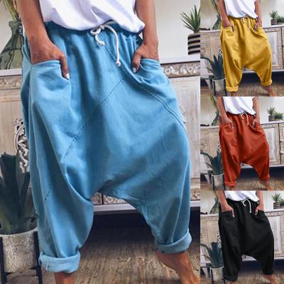 China Anti-Wrinkle New Arrive Autumn Women Cotton Harem Trousers Fashion Casual Women's Drop Crotch Pants for sale