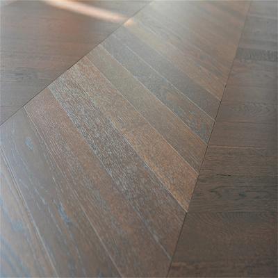 China Exterior Color Black Russian Oak Modern Brushed Herringbone Engineered Flooring for sale