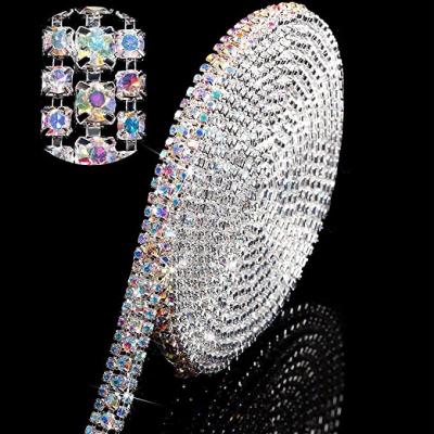 China Flatback 3 Tier Crystal Rhinestone Close Chain Fashion Clear Rhinestone for sale