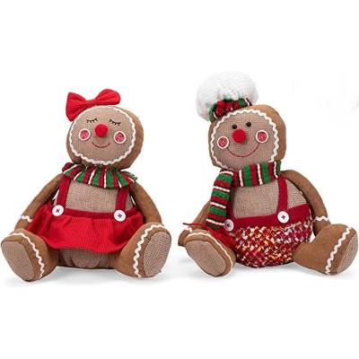 China Each 2023 Christmas Decorations 10 Inch Handmade Plush Gingerman Craft Christmas Plush Decorations for sale