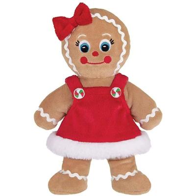 China All Christmas Girl Christmas Home Decor 10Inch Ginger Plush Stuffed Animal Gingerbread for sale