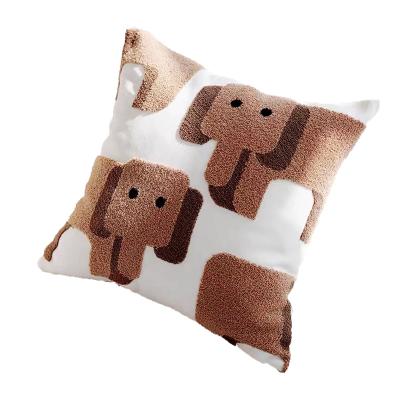 China All Bedroom Living Room Decor 41X41cm Animal Tile Elephant Pattern Cute Plush Printing Cushion for sale