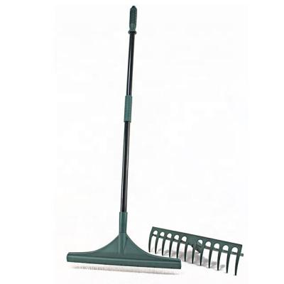 China Garden Garten Garden Job 2021 New 2 in 1 Artificial Lawn Grass Brush and Rake Kit for sale