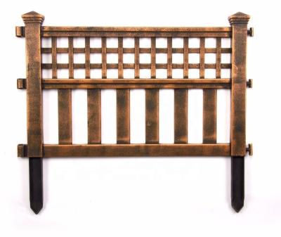 China Easily Assembled 2020 Hot Antique Wrought Iron Effect Garden Courtyards Garten Cheap Plastic Garden Fence Panel Border Edging for sale