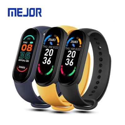 China M6 touch screen BT phone watch wrist band wearfit sport fitness tracker M5 rubber mobile smart bracelet for sale