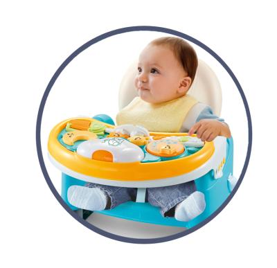 China music & Light Warm 3 in 1 Music Lighting Plastic Baby Feeding Dining Chair Toy Made in China for sale