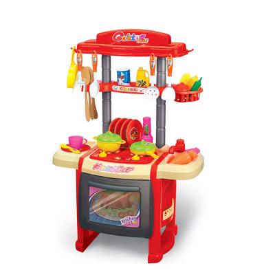 China Plastic Funny Red Light And Noise Without Battery Kids Cooking Kitchen Set Play House Toy Made In China for sale