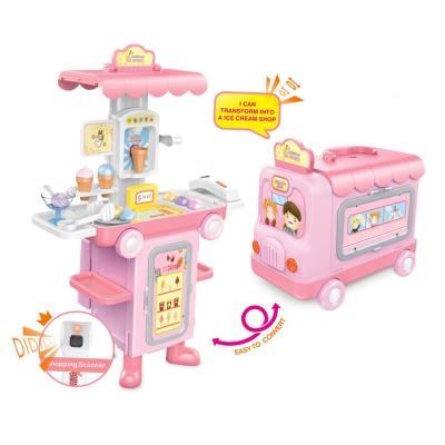 China Plastic can be used as one-in-1 bus and pink 2 ice cream shop children's toys for birthday gift for sale