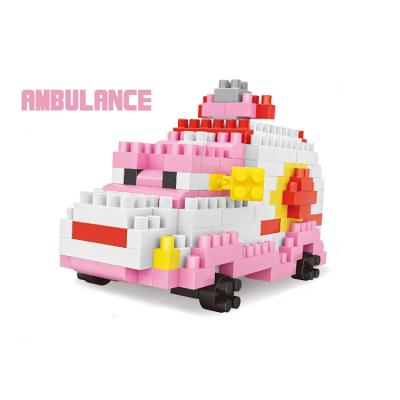 China Building Toy Hot Ambulance Rotate 360 ​​Moving Parts Spin Wheel 197 PCS Kids Educational Plastic Building Blocks Toys for sale