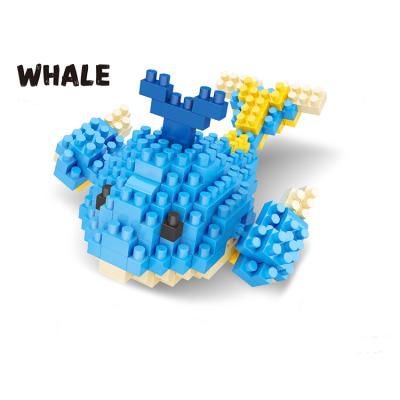 China Construction Toy Hot Bricks Whale Shape Rotate 360 ​​Moving Parts Rotate Wheel 185 PCS Large Educational Toys Plastic Building Blocks for sale