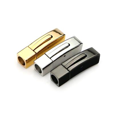 China Beads For Jewelry Making Mestylish 32mm Quare Stainless Steels Snap Magnetic Clasp DIY Leather Rope Bracelet Clasps For Jewelry Making for sale