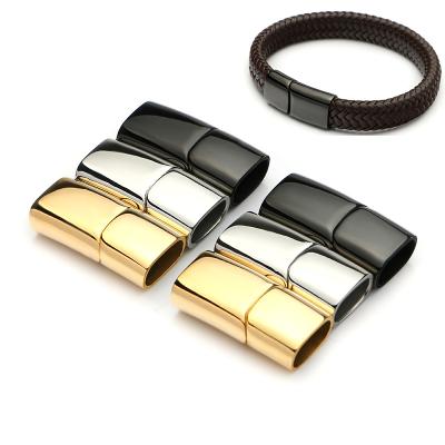 China Mestylish Flat Product Long Clasp DIY Rope Side Magnetic Leather Braelet Opecning Logo Stainless Logo Stainless For Jewelry Making Magnetic Clasp for sale