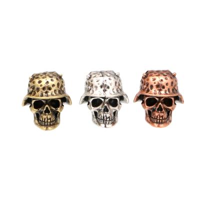 China Fashion/Popular/Fine/Retro Retro Style Skull Brass Head Charm Beads Jewelry Spacer Beads Accessory Fit Men's DIY Bracelet Making for sale